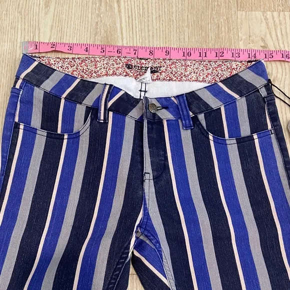 NWT - Element Eden Striped Denim Navy Black Grey Skinny Jeans Size 27 - Picture 5 of 11